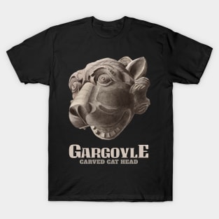 Gargoyle Carved Cat Head T-Shirt